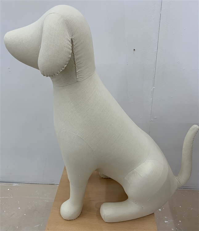 Glossy White Abstract Medium Puppy Dog Mannequin