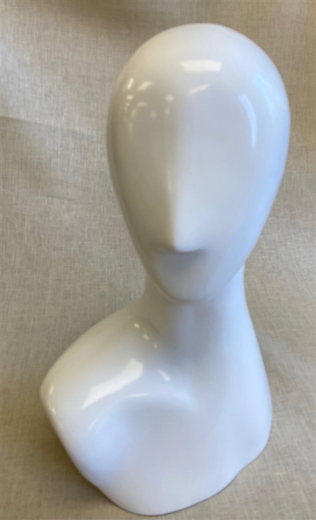 Female Styrofoam Head Form - White