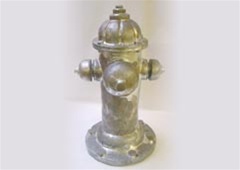 Silver Aged Fire Hydrant